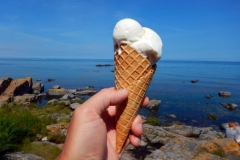 Ostküste mit Eis bei Sandvig